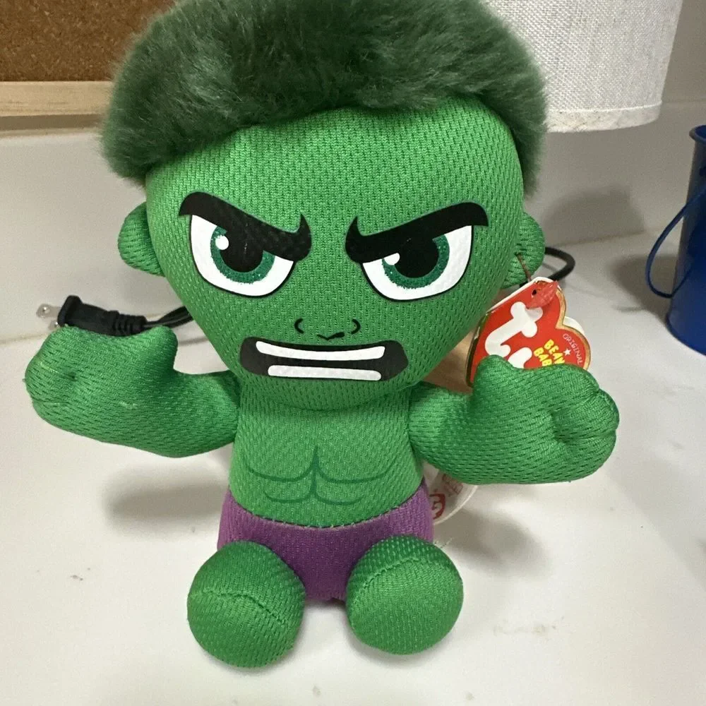 TY Beanie Babies The Hulk Marvel Plush NEW‎ 2017 Tags Film TV 6in Small Sprout